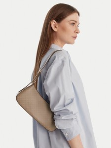 Calvin Klein Torebka Emblem Aop Small Shoulder Bag LV04F3324G Beżowy