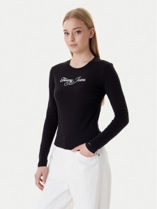 Tommy Jeans Bluzka Essential DW0DW21844 Czarny Regular Fit