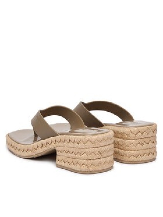 Calvin Klein Klapki Block Heel Espa 50 Thong Lth HW0HW02902 Brązowy