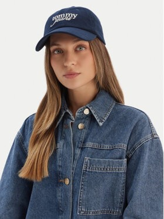 Tommy Jeans Czapka z daszkiem Script AW0AW17908 Granatowy
