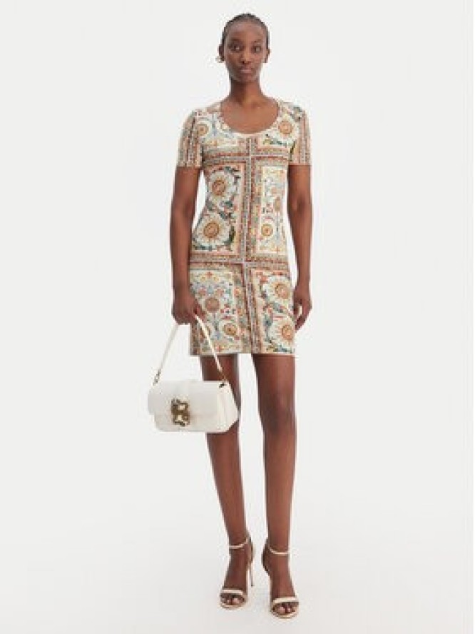 Just Cavalli Sukienka codzienna 80PAOE02 CJ112 Beżowy Slim Fit