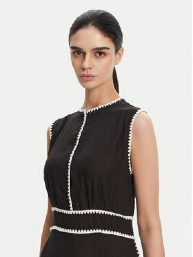 ICONA Sukienka letnia RP5LE007 Czarny Regular Fit