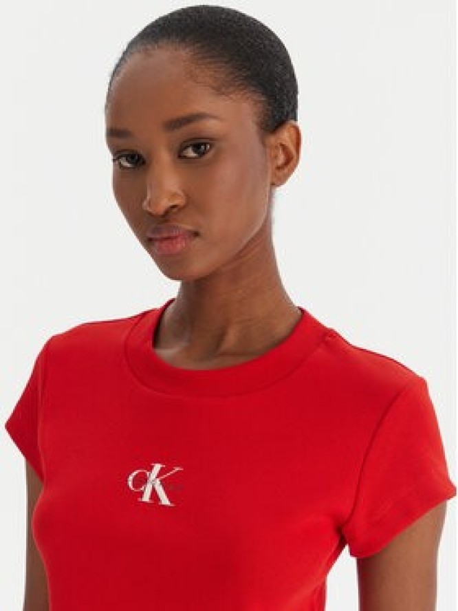 Calvin Klein Jeans T-Shirt LV047AB802 Czerwony Slim Fit