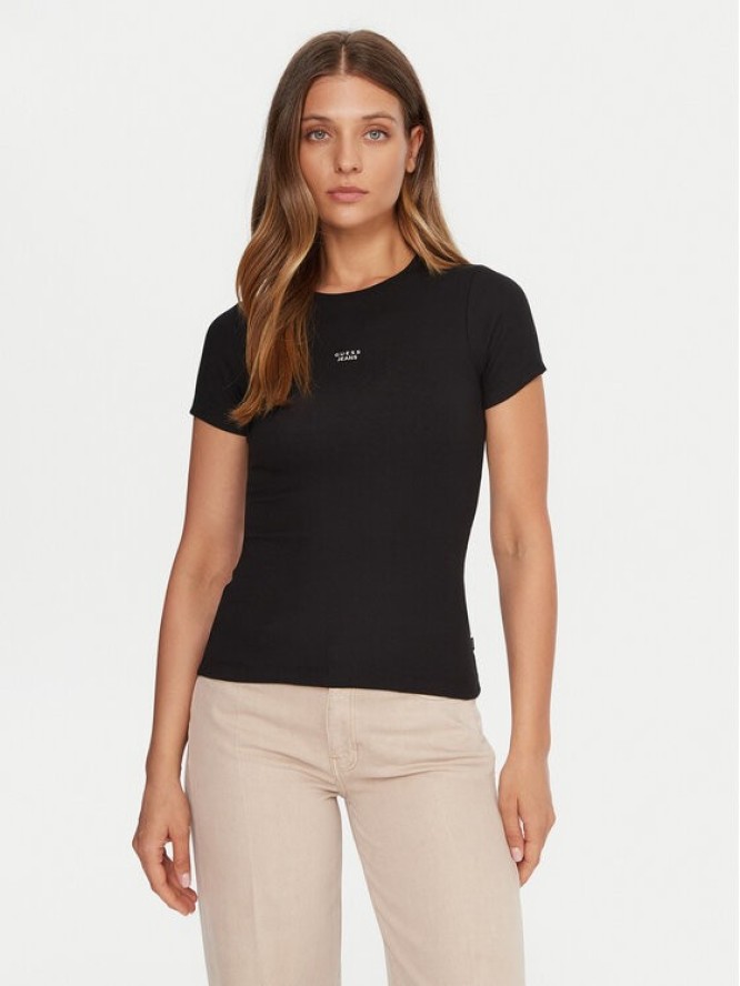 Guess Jeans T-Shirt W5BP45 KA0H1 Czarny Slim Fit