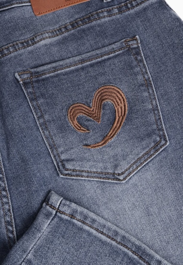 Niebieskie Casualowe Jeansy Mom Fit High Waist Nellanea