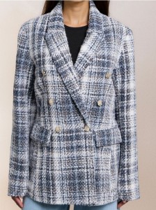 Żakiet w kratę - wielobarwny