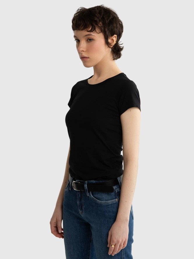 Koszulka damska z krótkim rękawem czarna Classaca 906