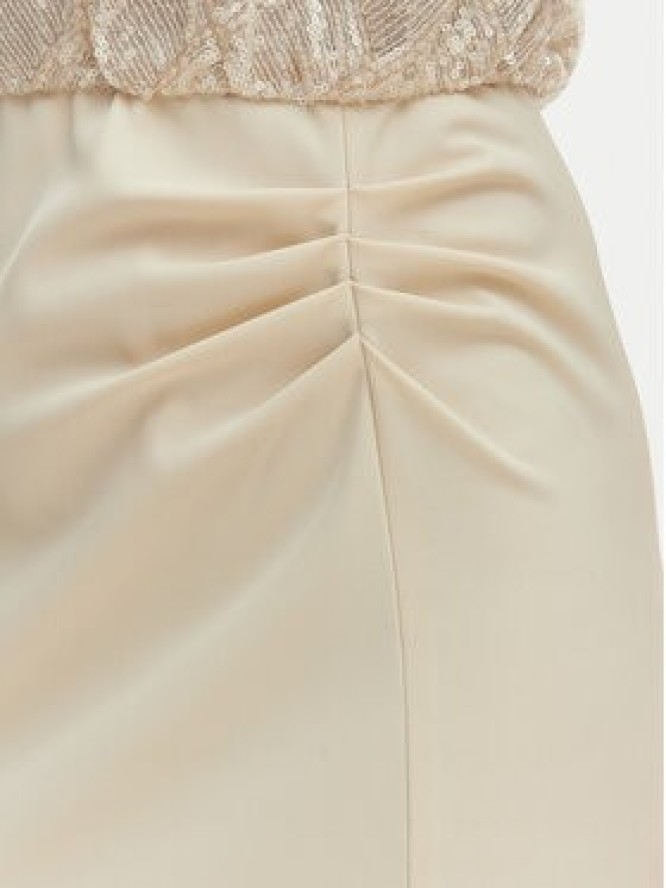 Rinascimento Sukienka wieczorowa CFC0020276002 Beżowy Slim Fit