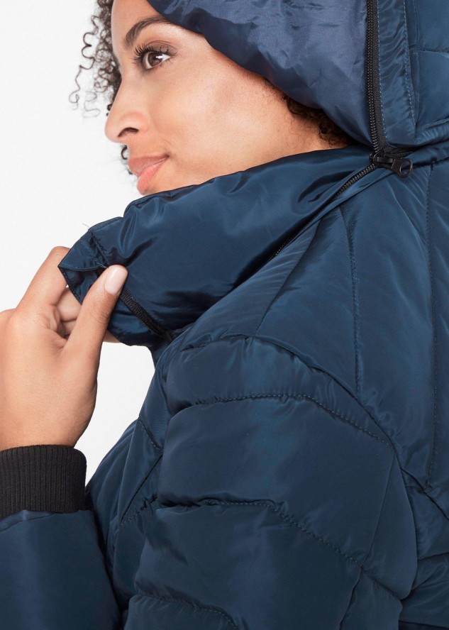 Długa kurtka pikowana, ocieplana