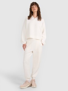 4F Spodnie dresowe joggery z modalem damskie - białe XXL