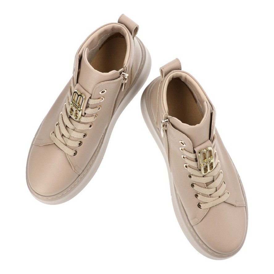 Beżowe Botki Karino Modne Obuwie Damskie