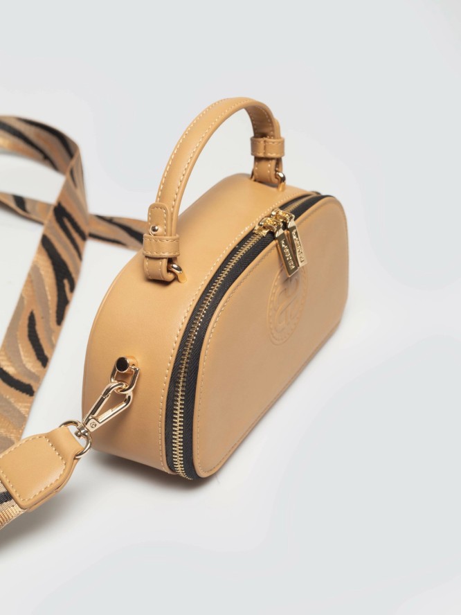 Torebka damska do ręki z dodatkowym paskiem beżowa RR574272 801