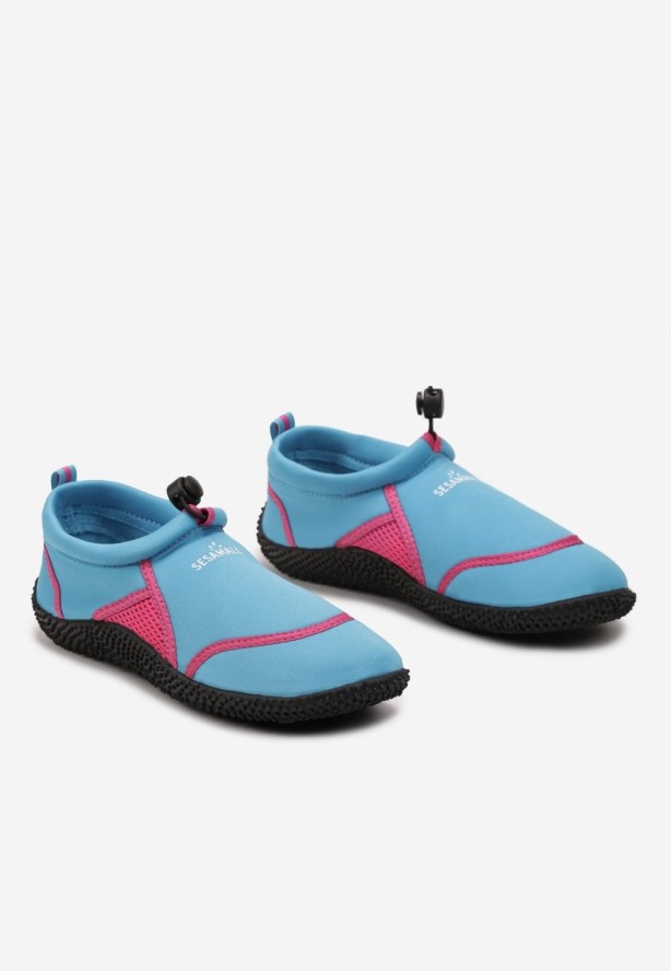 Niebiesko-Fuksjowe Wsuwane Buty Sportowe do Wody z Elastyczną Cholewką Vetilore