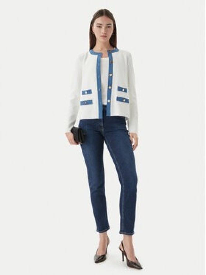 Luisa Spagnoli Kardigan Capotreno 100363 Biały Regular Fit