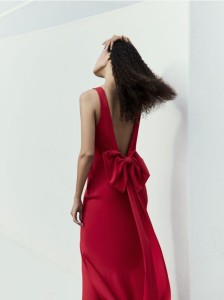 Sukienka z kokardą - czerwony