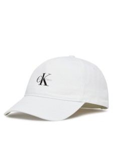 Calvin Klein Czapka z daszkiem Monologo Printed Baseball Cap LV04K5027G Biały