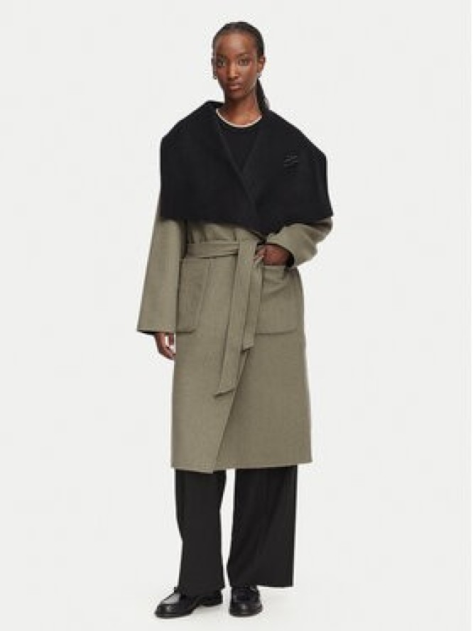 KARL LAGERFELD Płaszcz wełniany B3W15030 Brązowy Relaxed Fit