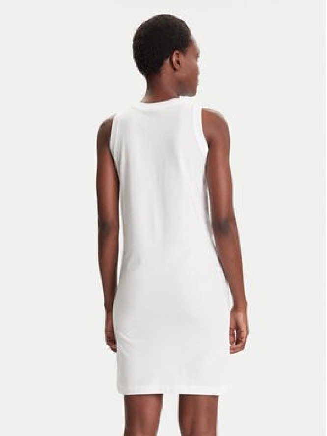 Champion Sukienka codzienna Script Logo Ribbed Trim 112657 Biały Regular Fit