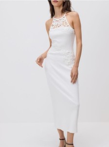 Bawełniana sukienka maxi - biały