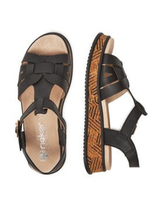 Rieker Sandały W0853-00 Czarny