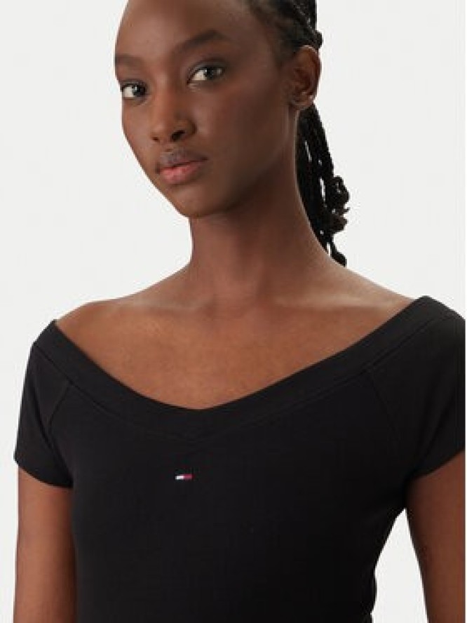 Tommy Jeans Bluzka DW0DW22265 Czarny Slim Fit