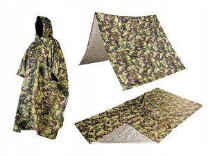 Poncho peleryna przeciwdeszczowa 3w1 tarp mata