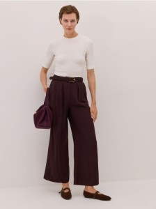 Spodnie z wiskozą CIRCULOSE® - ciemnobrązowy