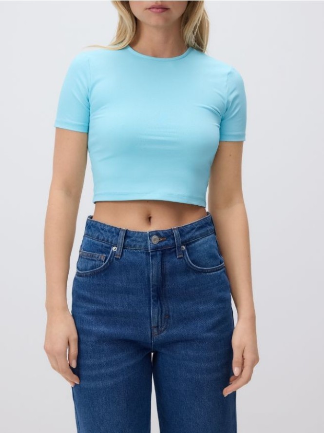 Krótki t-shirt - jasnoturkusowy