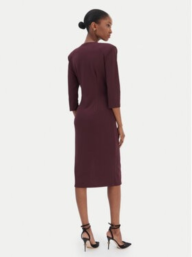 Rinascimento Sukienka koktajlowa CFC0020161002 Bordowy Slim Fit