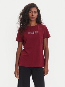 Guess T-Shirt V3BI11 J1314 Bordowy Regular Fit