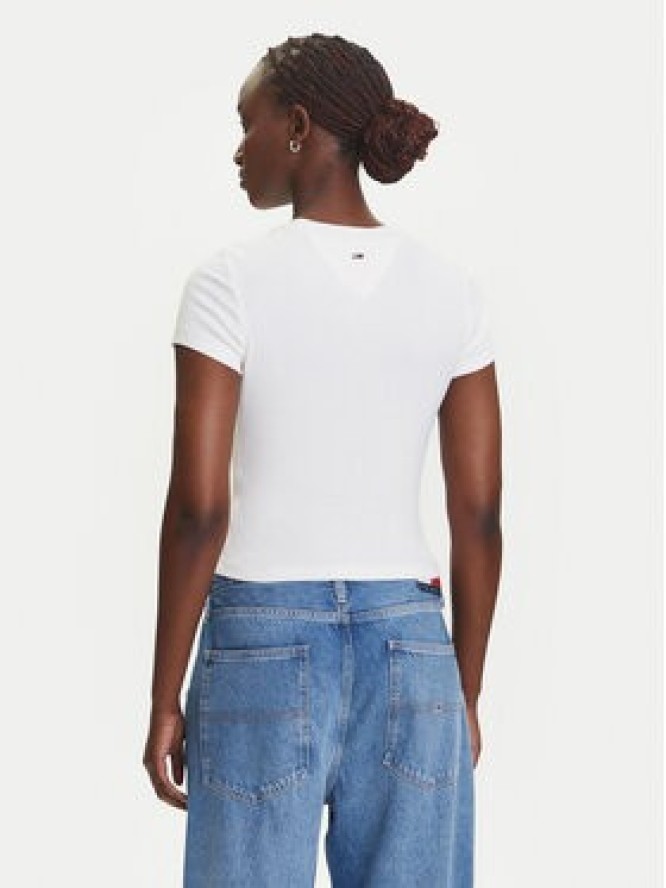 Tommy Jeans T-Shirt DW0DW21421 Écru Slim Fit