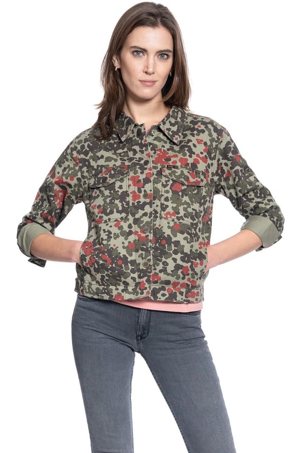 KURTKA JEANSOWA DAMSKA LEE MILITARY OVERSHIRT REGULAR L51BSBQY 112111517