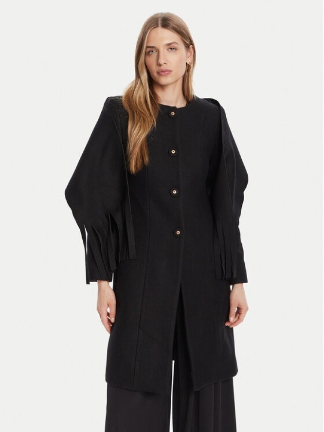 Rinascimento Płaszcz wełniany CFC0125616003 Czarny Regular Fit