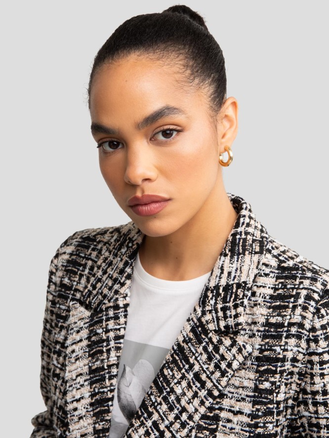 Marynarka damska dwurzędowa w kratę Panetri 000