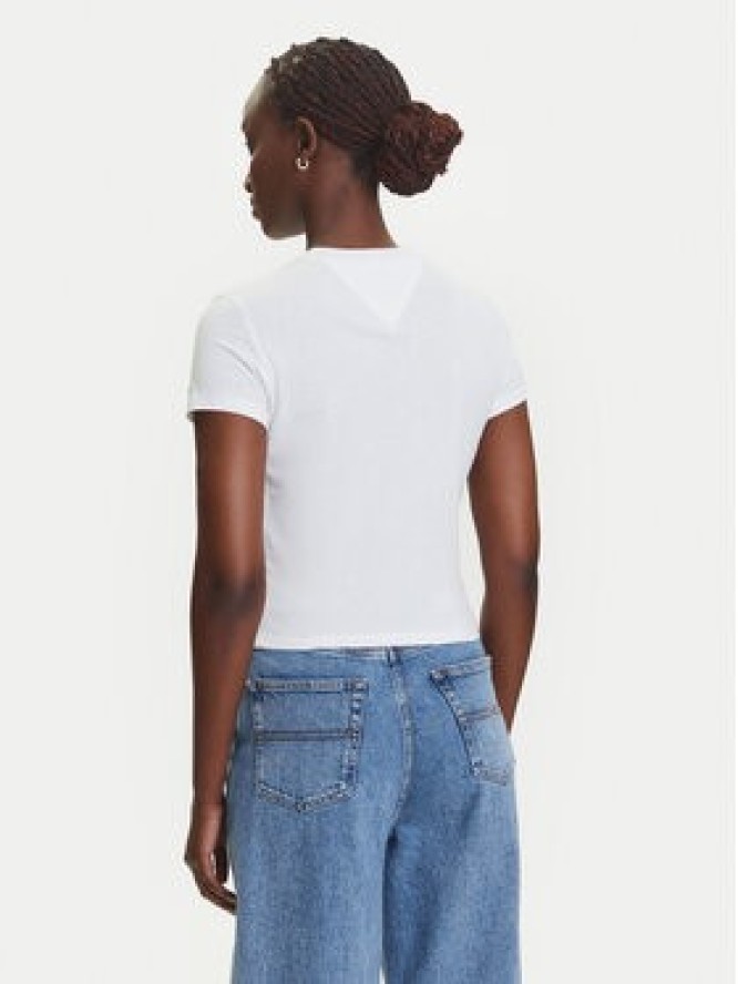 Tommy Jeans T-Shirt Heart DW0DW21390 Biały Slim Fit