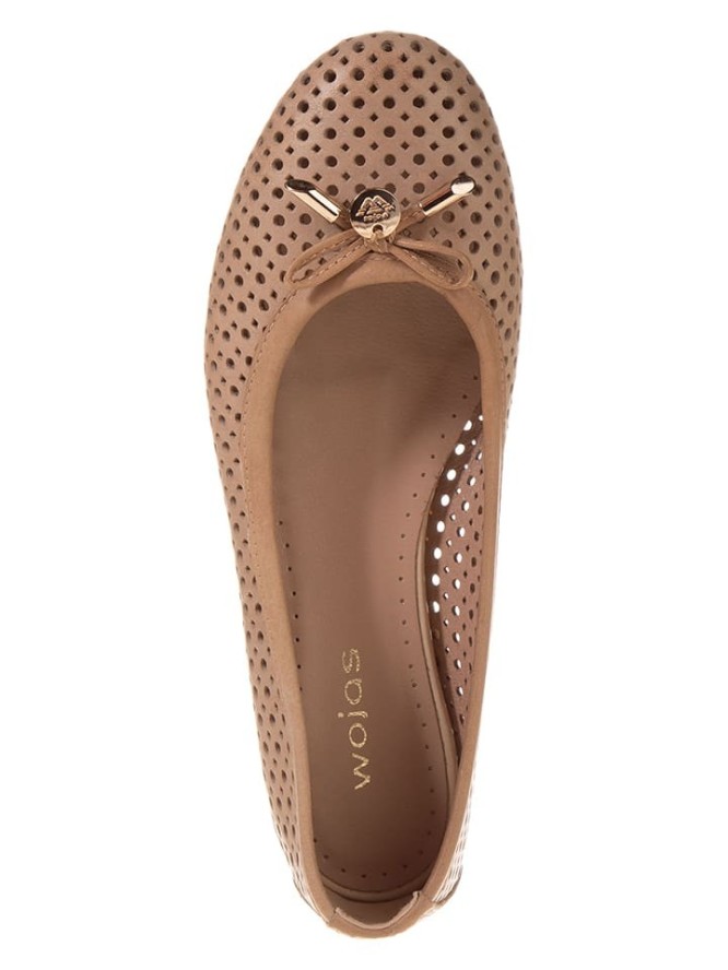 Wojas Skórzane baleriny w kolorze beżowym rozmiar: 36