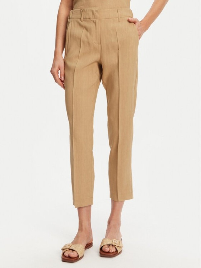 Marella Spodnie materiałowe Arles 2513131065 Beżowy Slim Fit
