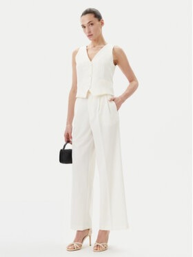 Rinascimento Spodnie palazzo CFC0123671003 Écru Regular Fit