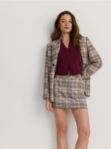 Dzianinowa kamizelka z wiskozą - bordowy