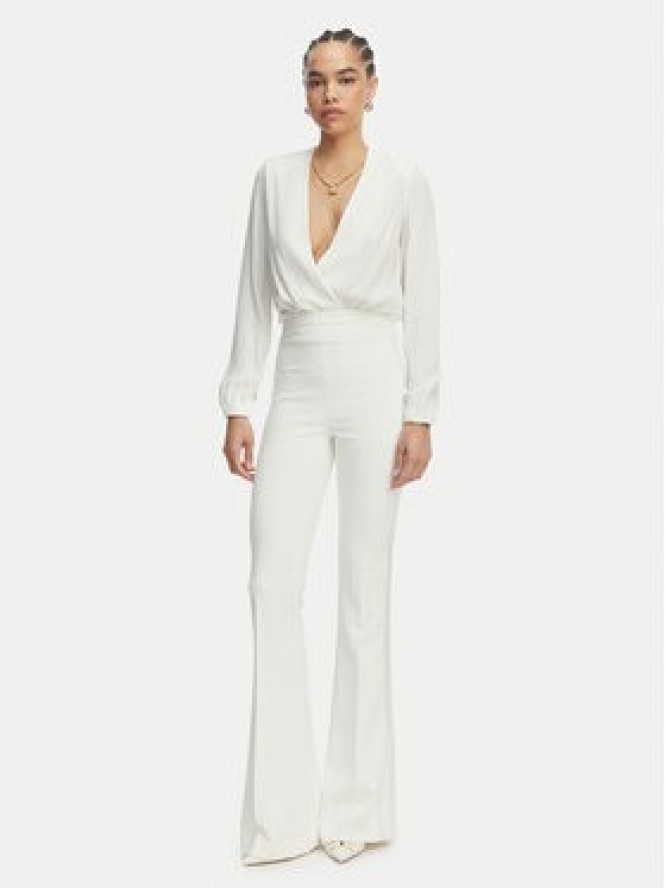 Elisabetta Franchi Spodnie materiałowe PA-184-62E2-V290 Biały Slim Fit