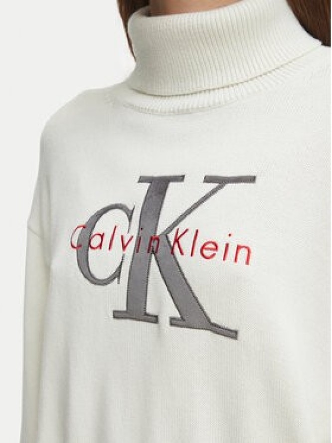 Calvin Klein Jeans Golf LV047H329G Kremowy Regular Fit