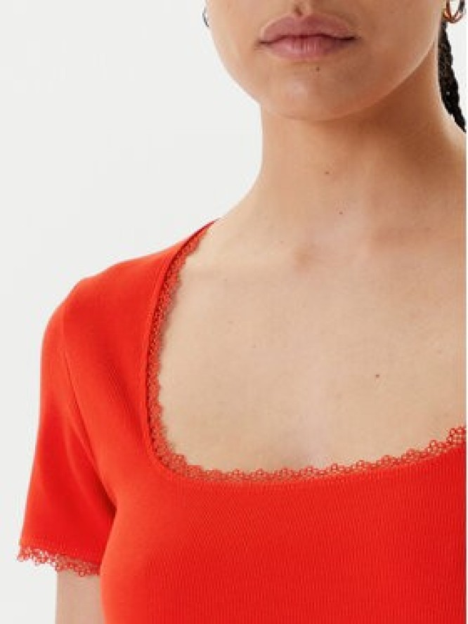 Morgan T-Shirt 232-DLUBI Pomarańczowy Slim Fit