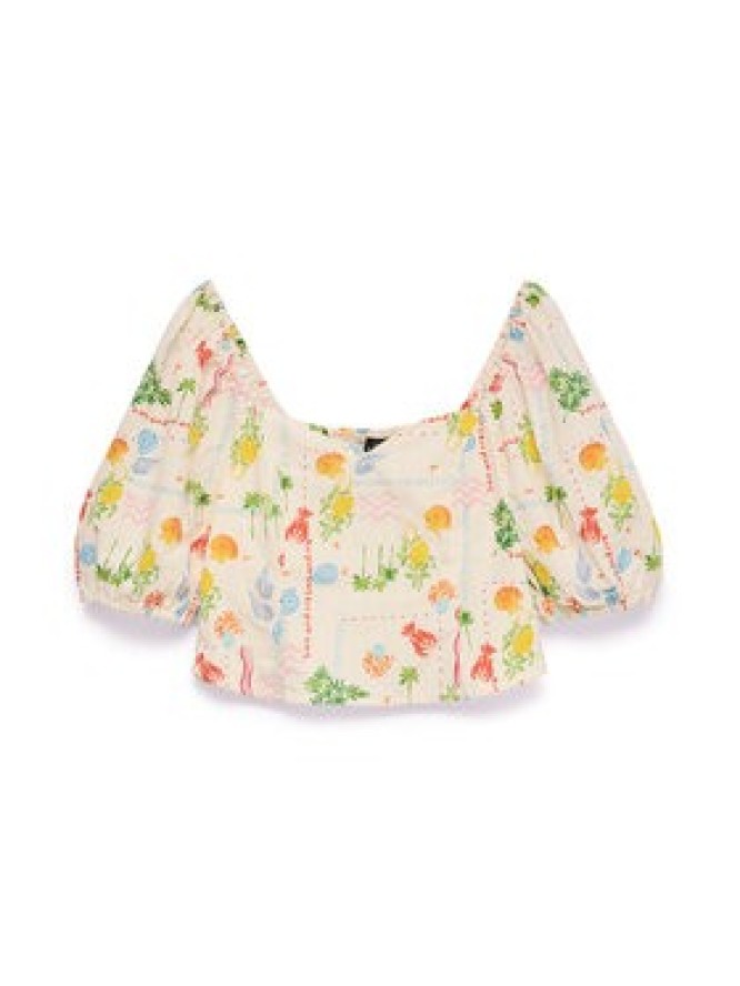 Vero Moda Bluzka Elena 10351014 Beżowy jasny Regular Fit