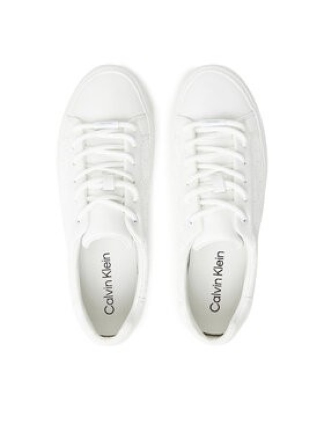 Calvin Klein Sneakersy Vulc Lace Up Mono Pu HW0HW02573 Biały