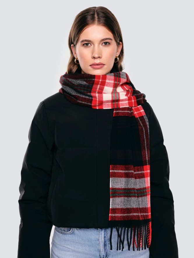 Szal w kratę czerwony Remi 603