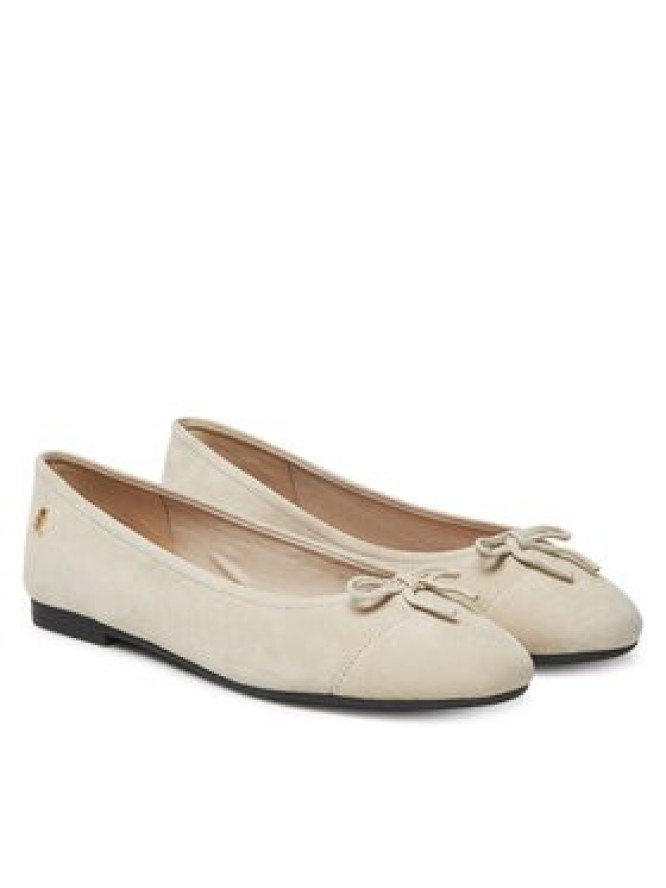 Tommy Hilfiger Baleriny Toe Cap Suede Ballerina FW0FW08909 Beżowy