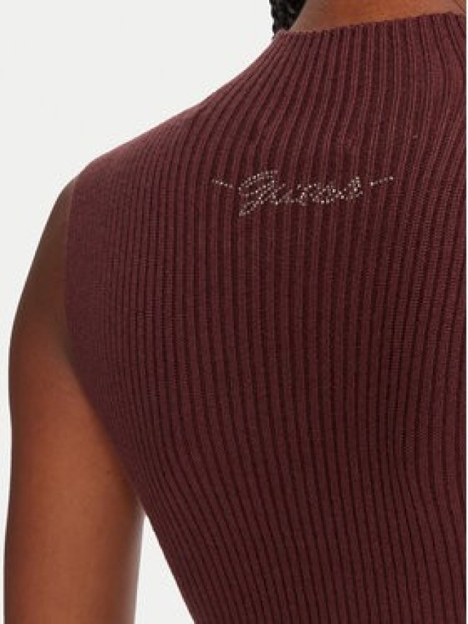 Guess Sukienka dzianinowa W5BK23 Z3OW2 Brązowy Slim Fit