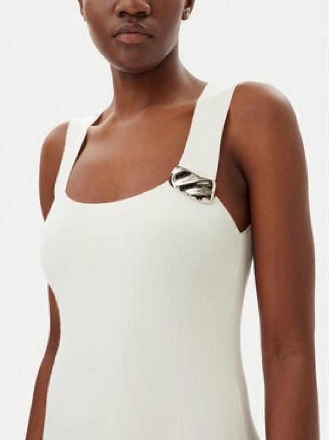 Kontatto Sukienka koktajlowa 3M0553C Écru Slim Fit