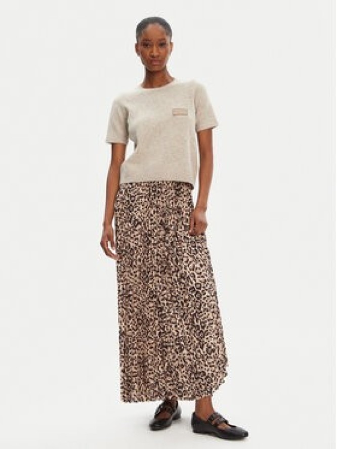 Munthe Spódnica plisowana Taulla 252120225221 Brązowy Regular Fit