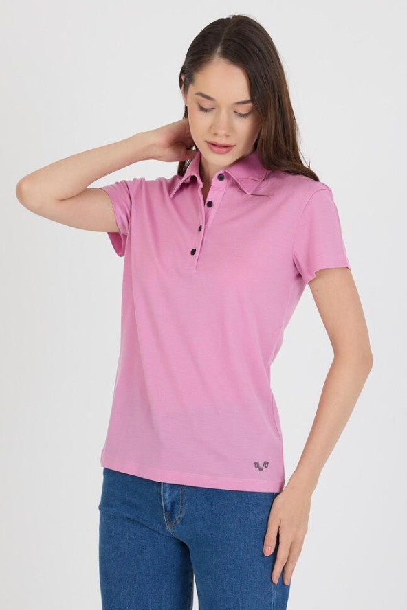 Koszulka Polo Damska 100% Merino Woolona